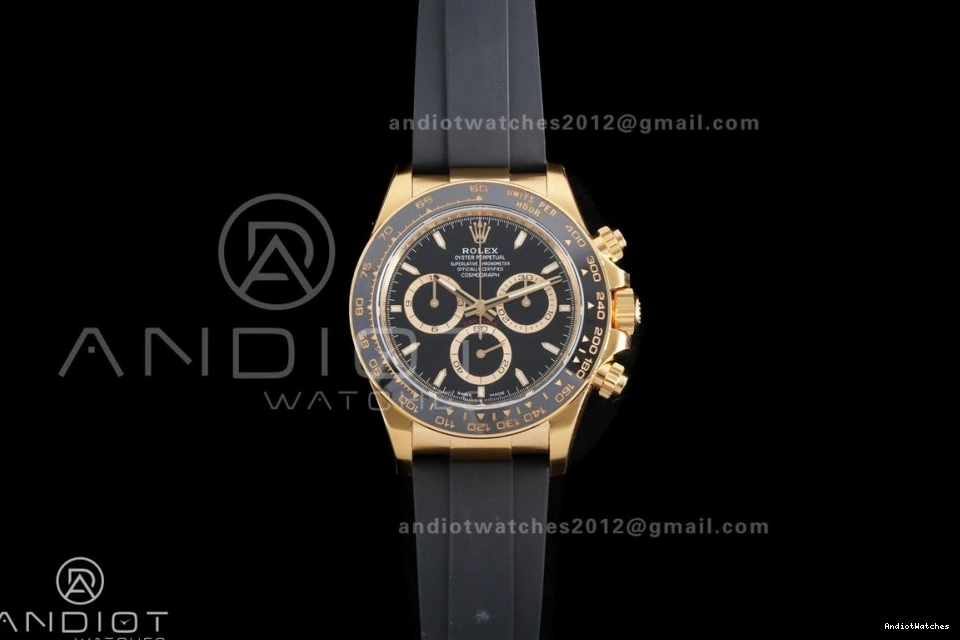 Gold VSF 804 Daytona Marker Weight Black Best Snug Gain Black Dial 1:1 DD Stick Sub-dial Oyster-flex Rim Edition 126518 on Strap 0308